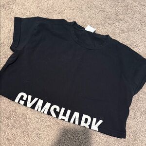 Gymshark Black Cropped T-Shirt | Logo Athleisure Workout Top